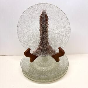 Crystal Ice Salad Dessert Plate by Indiana Glass Set of 5